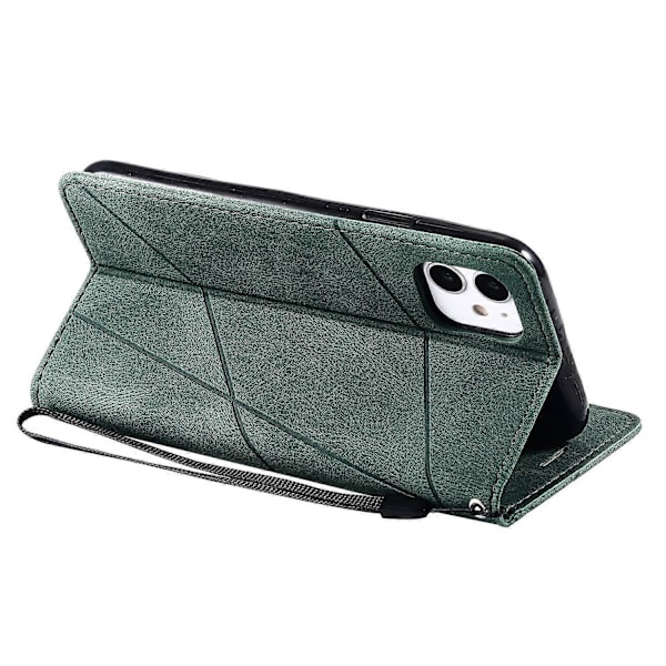 Läderfodral med Rem för iPhone 11, Hudvänlig Skarvning Plånboksfodral Multicolor Style C