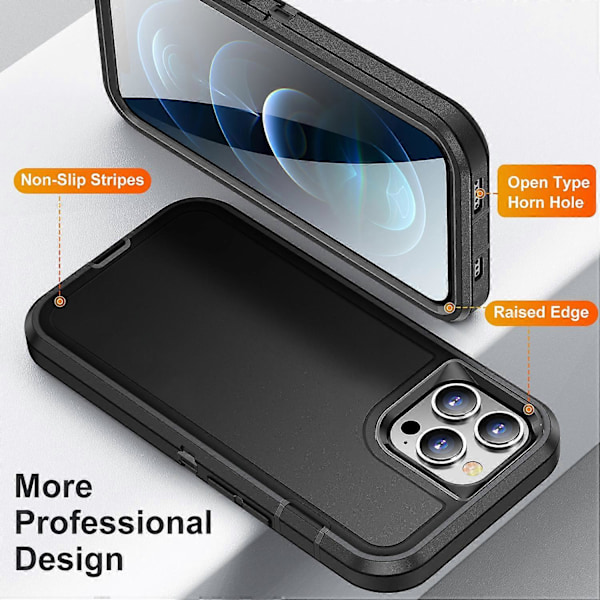 For iPhone 12/12 Pro Anti-Scratch Deksel TPU+PC Fallbeskyttelse Telefondeksel Multicolor Style A