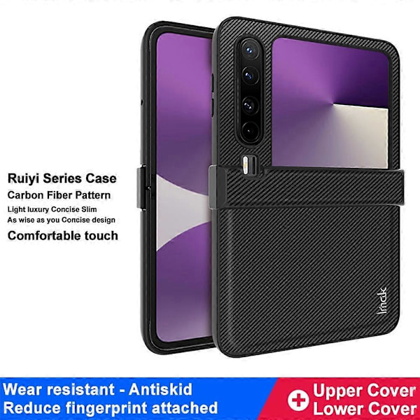 IMAK Ruiyi-serien för Huawei Pura X Fodral Kolfibertextur Läder + PC Telefonskal