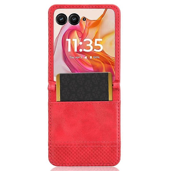 Motorola Razr 50 Ultra 5G/Razr+ 2024 5G -puhelimen suojakotelo korttipidikkeellä, retro nahka+PC-puhelinkuori Multicolor Style B