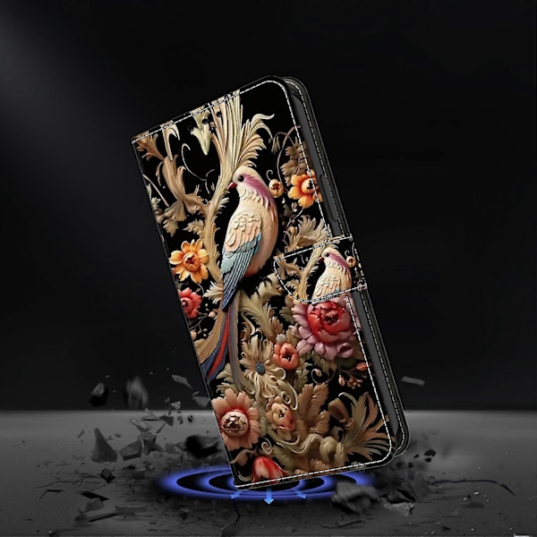 iPhone 16 -kotelo PU-nahkainen lompakkokotelo jalustalla Multicolor Style F