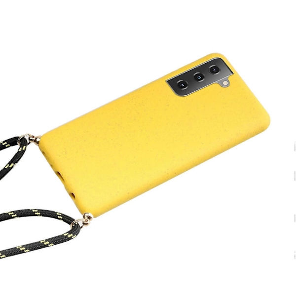 For Samsung Galaxy S21 4G/5G Deksel i myk TPU av hvetestrå med fallbeskyttelse og multifunksjonell stropp Multicolor Style D
