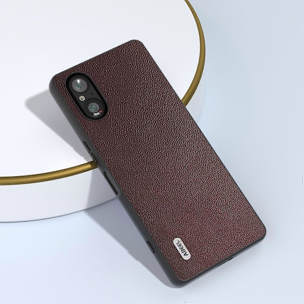 Til Sony Xperia 5 V Etui Ægte Ko Læder Belagt PC+TPU Telefon Cover Multicolor Style C