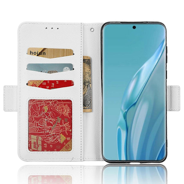 Läderfodral med Litchi-textur för Huawei P60 Art Repsäkert Ställ Telefonplånboksfodral Multicolor Style B