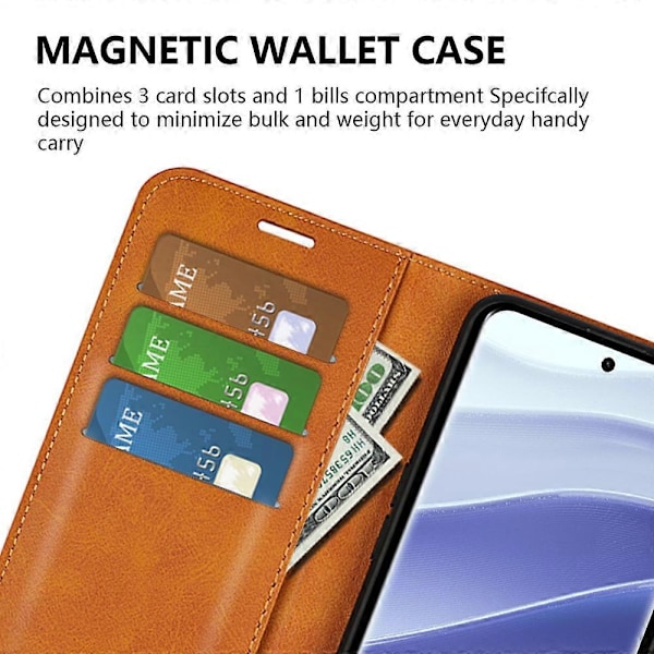 Til Xiaomi Redmi Note 14 Pro 5G Stand Case Anti-Scratch Kalvetekstur Læder Telefon Cover Multicolor Style A