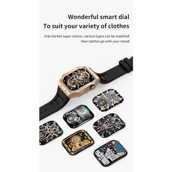 Vuxen case i rostfritt stål Smart Watch, Bluetooth Call Multi Sports Health Monitoring Sports Watch Silver