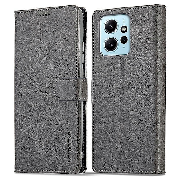 LC.IMEEKE Plånboksfodral för Xiaomi Redmi Note 12 4G Kalvtextur PU Läder Ställ Telefonskal Multicolor Style D