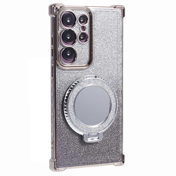 For Samsung Galaxy S23 Ultra Kickstand-deksel Glitter Gradient TPU-telefonskall Multicolor Style C