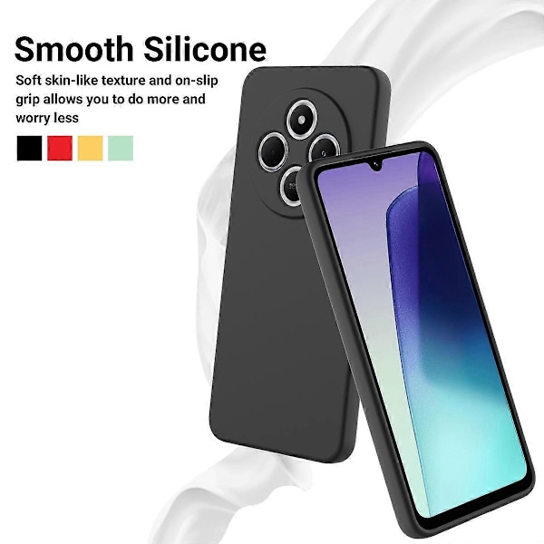 For Xiaomi Redmi A3 Pro 4G Deksel Flytende Silikon Telefon Bakdeksel med Håndstropp Multicolor Black
