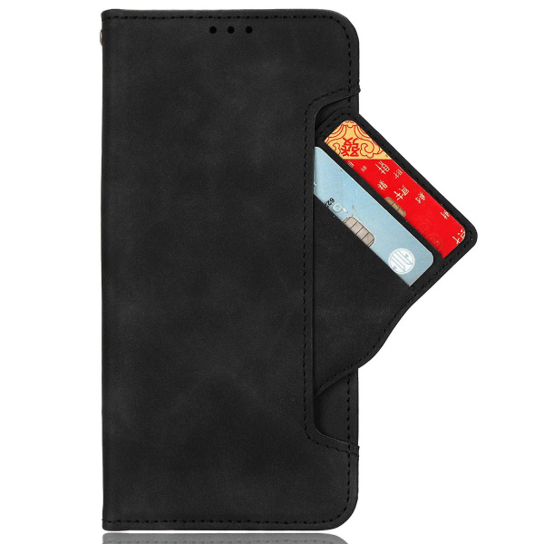 För Zte Nubia Z50s Pro 5g Pu Läder Stativ Cover Flera kortplatser Plånbok Folio Phone case Black