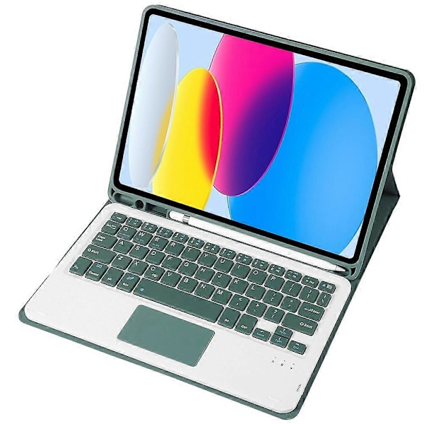 Type C A10B-A iPad 10.9 (2022) -mallille, karkkivärinen kynäpaikkamuotoilu, nahka + TPU-tablettitelinekotelo Multicolor Style D