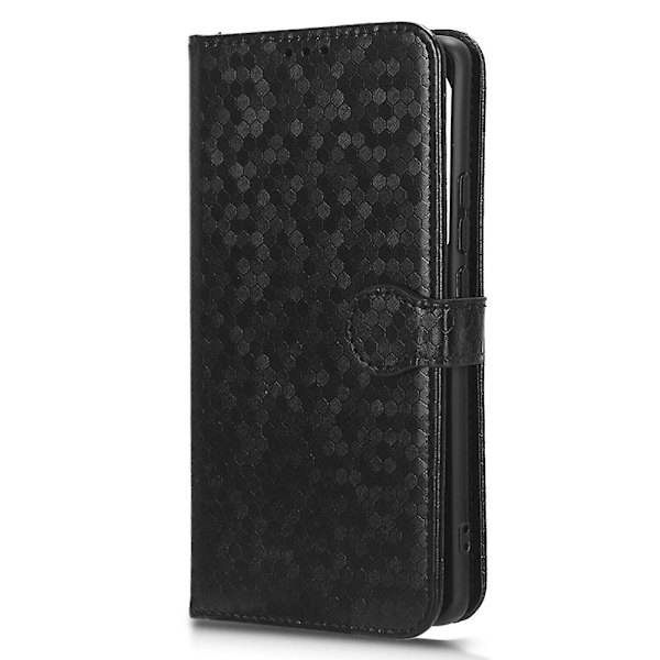 Til Oppo Reno10 Pro+ 5g PU Læder Wallet Mobil Case Dot Præget Flip Stand Telefon Cover Black