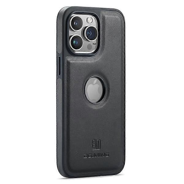 Til iPhone 15 Plus Cover Logo View Bagside PU Læder+PC+TPU Cover Multicolor Style E