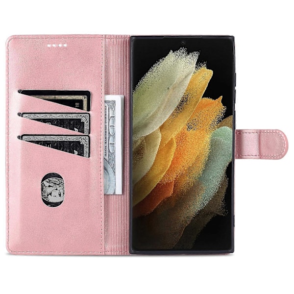 AZNS Fodral för Samsung Galaxy S24 Ultra Läder Skyddat Heltäckande Folio Flip Ställ Telefonskal Multicolor Style D