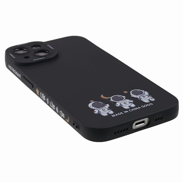 Roligt tecknat Astronaut phone case för Iphone 13, mjukt Tpu reptåligt cover Three Astronauts Black