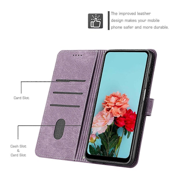 För TECNO Camon 30 Pro 5G Telefonskal Linjer Präglat Anti-Rep PU Läder Ställfodral Multicolor Style F