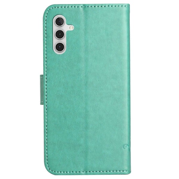 Samsung Galaxy S23 FE PU-nahkakukkaro puhelinkotelo perhos- ja kukkaprintillä, jalustalla Multicolor Style G