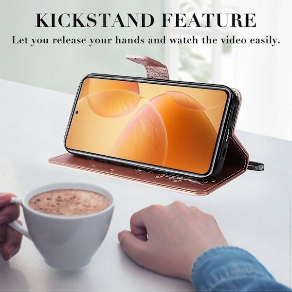 KT Imprinting Flower Series-2 Fodral till Xiaomi 14T Pro - Fjäril Läder Telefonskal