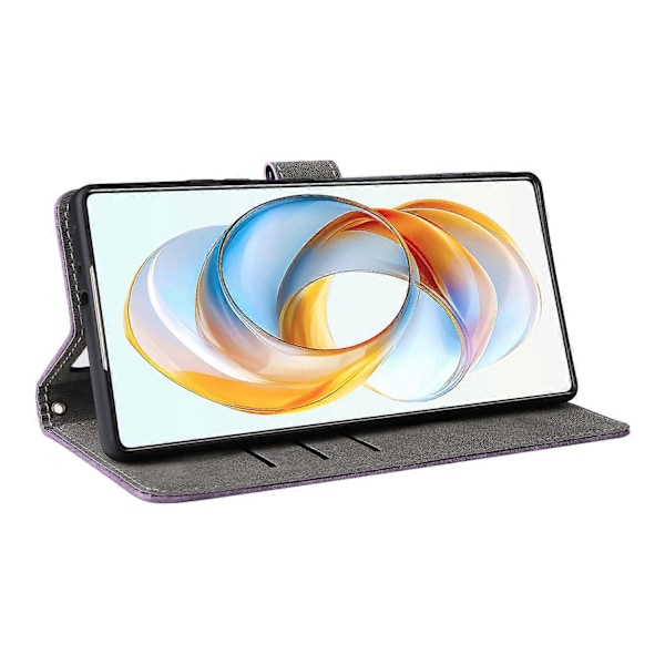 Til ZTE nubia Z70 Ultra Wallet Case RFID-blokering PU Læder Cover Stativ View-Grøn Multicolor Purple