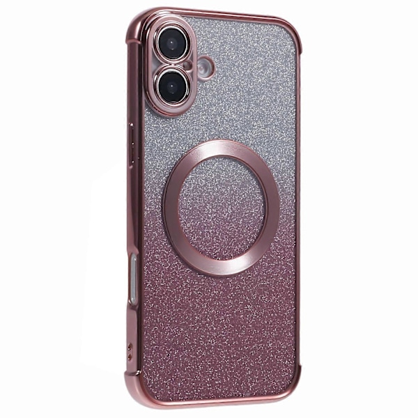 iPhone 16 Plus -kotelo, yhteensopiva MagSafe-sähköpinnoituksen kanssa TPU Gradient Glitter -puhelinkuori Multicolor Style F