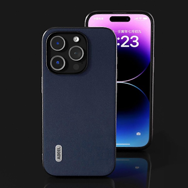 Ekte kuskinnbelagt PC+TPU Nappa tekstur deksel til iPhone 15 Pro Max Multicolor Style C