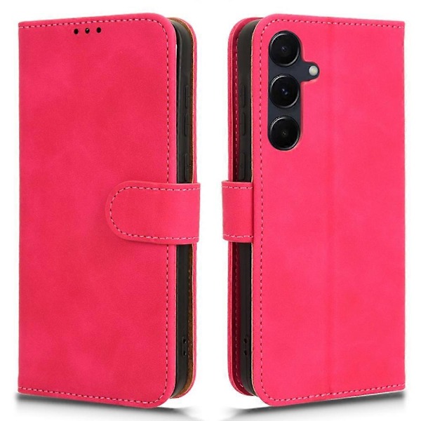 Samsung Galaxy A35 5G Nahkakotelo Käännettävä Puhelinkotelo Lompakolla ja Jalustalla Multicolor Rose