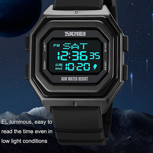 Skmei 1875 Watch, Stil: Silikonband Black Machine Black Black