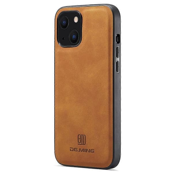 Skal för iPhone 14 PC+TPU+PU Läderbelagd Baksida Multicolor Style E