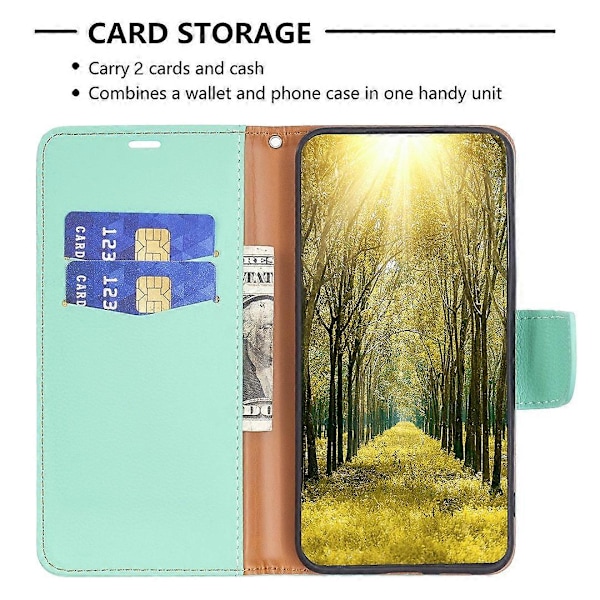 Til Samsung Galaxy A15 4G Etui Litchi Tekstur PU Læderpung Mobiltelefon Cover Multicolor Style F