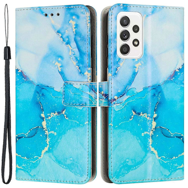 Samsung Galaxy A33 5G PU-nahkainen marmorikuvioinen puhelinkotelo, jossa on kääntyvä jalusta ja lompakkokansi Multicolor Style B