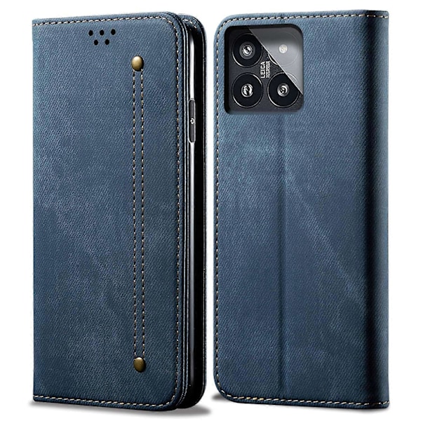 För Xiaomi 14 Pro PU Läder Skal Flip Fodral Ställ Plånbok Mobiltelefon Skydd Multicolor Style C