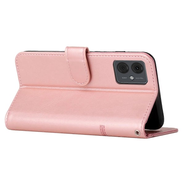 Til Motorola Moto G14 4G Etui Kalvetekstur Stødsikkert Wallet PU Læder Stand Telefon Cover Multicolor Style E