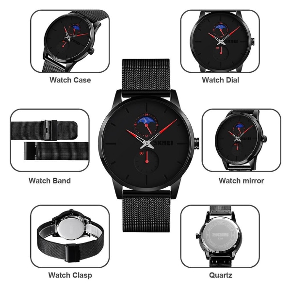 Herre Casual Quartz Ur Green