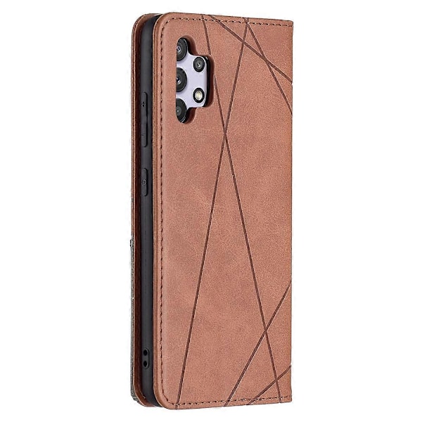 Geometrisk Mønster Læder Stand Case med Kortlommer til Samsung Galaxy A32 4G (EU Version) Multicolor Style F