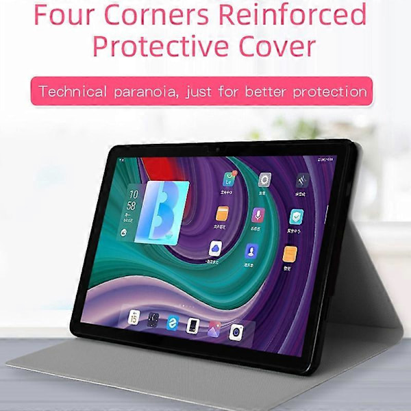 För Blackview Tab 12 Business PU Läder Tablet Skydd Stötsäkert Ställ Folio Fodral