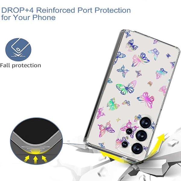För Samsung Galaxy S25 Ultra Mobilskal IMD Mönstertryck PC TPU Mobilskal - Laserstjärna Multicolor Laser Butterfly