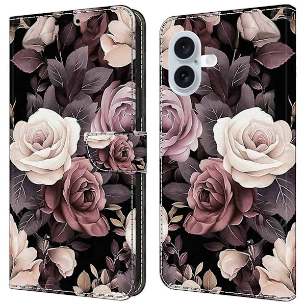 iPhone 16 Plus -kotelo PU-nahkainen lompakkokotelo seisontatoiminnolla Multicolor Style N