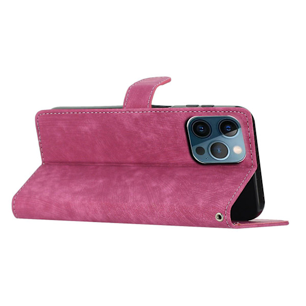 För Iphone 15 Pro Max Pu Läder Phone Case Skin-touch cover Rose