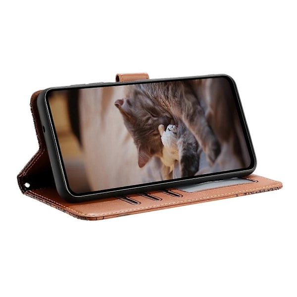 Skal för Xiaomi Redmi Note 14 Pro 5G med handledsrem Läder Telefonskydd Vägg Katter Mönster Multicolor Style C