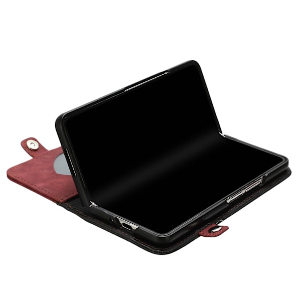 För Samsung Galaxy Z Fold3 5g Pu Läder Phone case Korthållare Cover Red