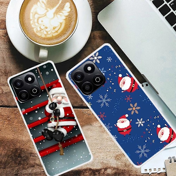 TPU Telefoncover til Honor Play 60 Plus 5G/200 Smart 5G/Play 9T/X7c 4G Festligt Julemønster Multicolor Style C