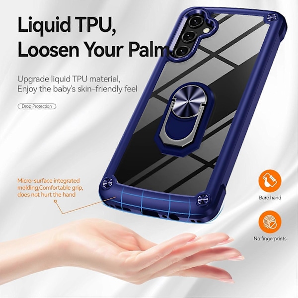 Skal för Samsung Galaxy A16 5G/A16 4G Fodral Legering Linsram PC+TPU Ställ Telefon Baksida Multicolor Style C