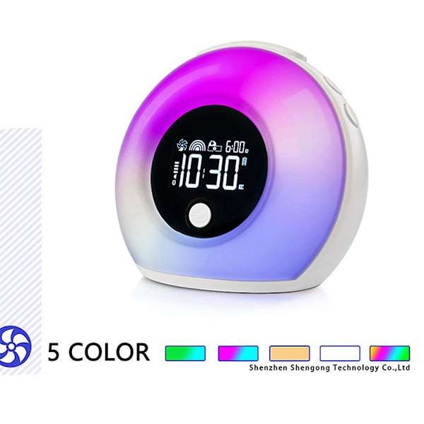 Bluetooth-kompatibel musikalisk sömnlampa USB Laddning Led Alarm Clock Light Five color Audio