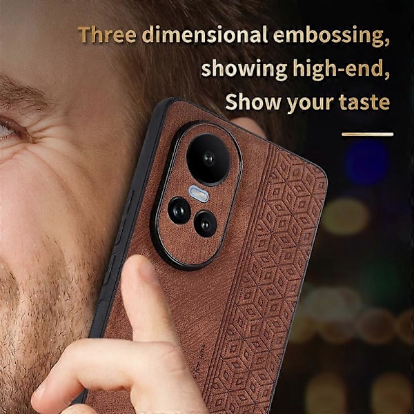 AZNS Deksel for Oppo Reno10 5G (Global)/Reno10 Pro 5G (Global) Slim-fit PU Lær+TPU Telefonbeskytter Multicolor Style C