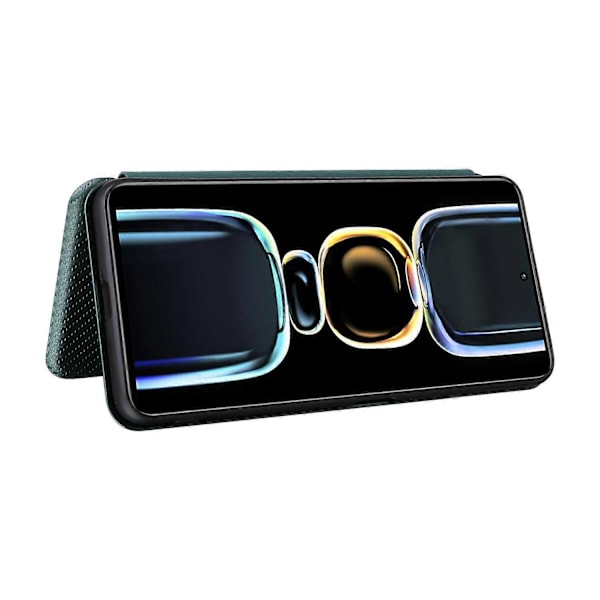 Carbon Fiber Tekstur Skal til Xiaomi Redmi K60E 5G Telefon Cover Stativ Kort Slot PU Læder Cover Multicolor Style D