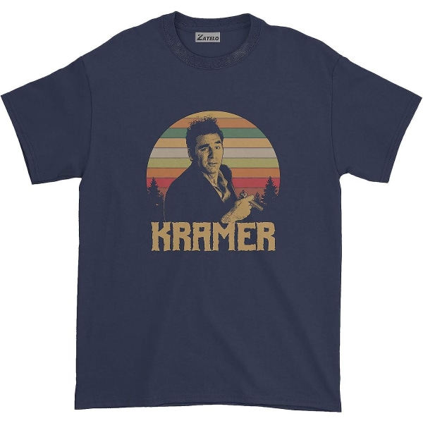 Kramer - Vintage retro T-shirt Mens-Navy L
