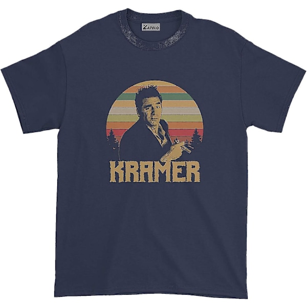 Kramer - Vintage retro T-shirt Mens-Navy S