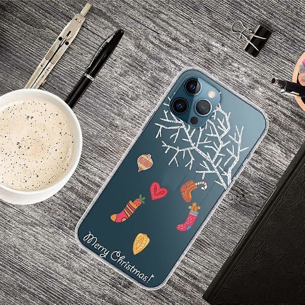 iPhone 16 Pro -kuori, jouluaiheinen pehmeä TPU-puhelinkuori - Orava Multicolor Christmas Tree Ornament