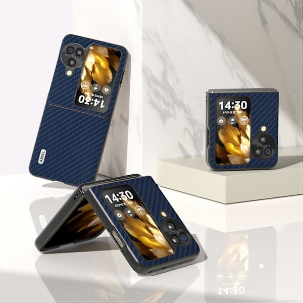Oppo Find N3 Flip 5G PU-nahkapäällysteinen PC-kotelo hiilikuitukuvioinen suojapuhelinkotelo Multicolor Style E
