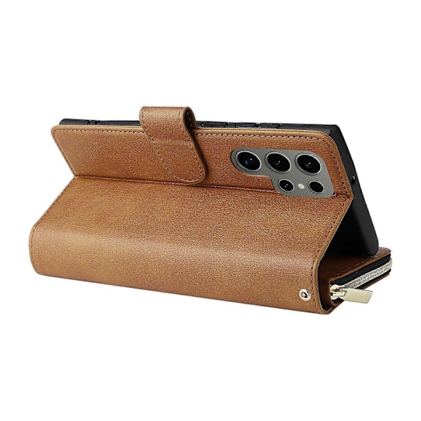 Til Samsung Galaxy S25 Ultra Etui Lynlåslomme PU Læder Telefon Cover med Håndrem Multicolor Style D